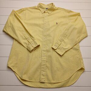 Ralph Lauren Yellow Classic Fit Oxford Shirt XL 17 34/35 Long Sleeve